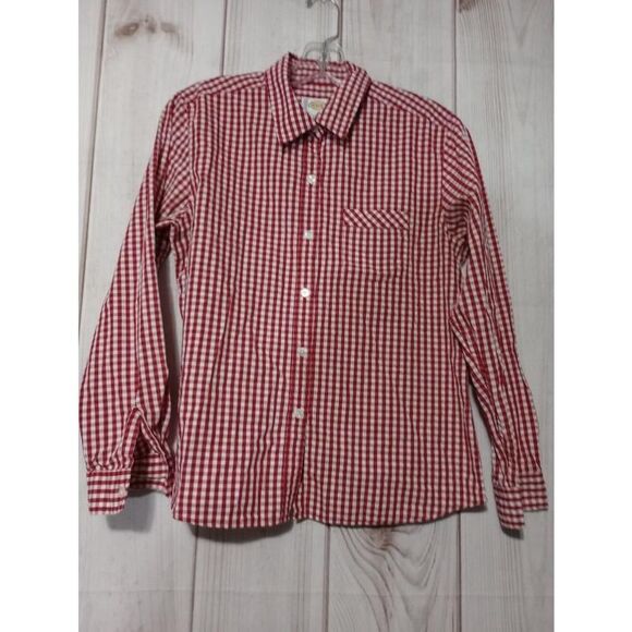 Talbots‎ Shirt Ladies Small Red Gingham Button Up Shirt Cowgirl - Picture 1 of 7